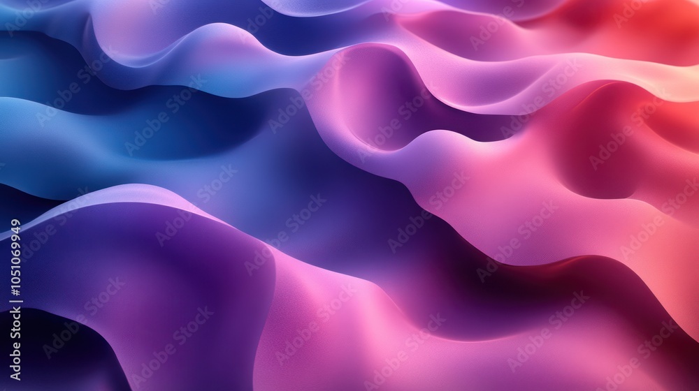 Fototapeta premium Abstract Wavy Background with Blue, Purple, and Pink Gradient