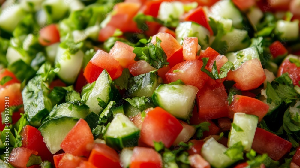 Fresh Eastern Salad with Vibrant Colors and Detail Fresh Eastern Salad with Vibrant Colors and Detail
