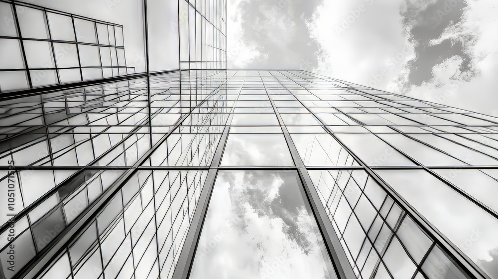 Architecture of geometry at glass window - monochrome. architecture modern. Ultra realistic. Photorealistic Architecture of geometry at glass window - monochrome. architecture modern. Ultra realistic. Photorealistic