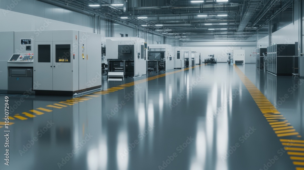 A large industrial building with a lot of machinery A large industrial building with a lot of machinery
