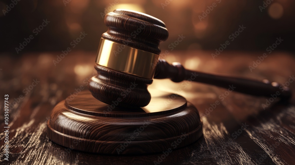 Judge gavel in courthouse