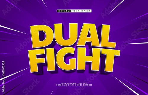 dual fight editable text effect with a game and play text style