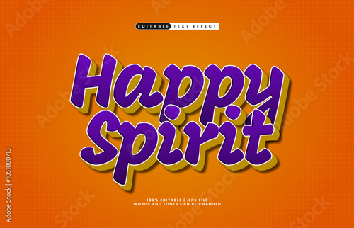 happy spirit editable text effect with a kids and fun text style