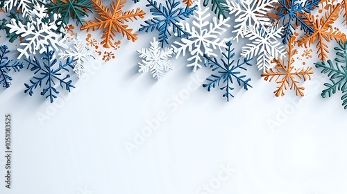 Festive Snowflake Border for Holiday Cards