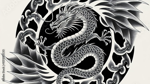 dragon tattoo design. made with generative Ai