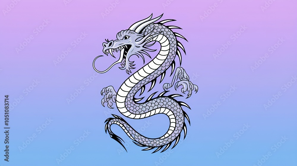 Fototapeta premium dragon tattoo design. made with generative Ai