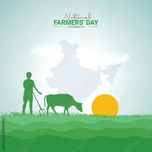 National farmers day India creative for a social media poster