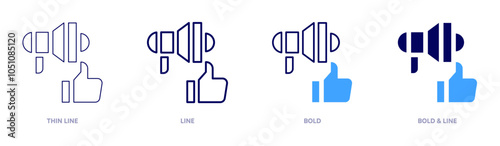 Voice like icon in 4 different styles. Thin Line, Line, Bold, and Bold Line. Duotone style. Editable stroke