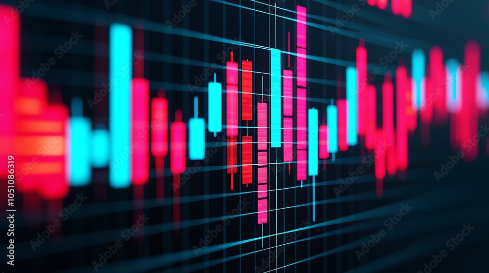 Stock Market Data Overlay with Urban Skyline Stock Market Data Overlay with Urban Skyline