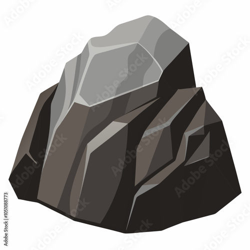 a big stone vector Illustration on white background