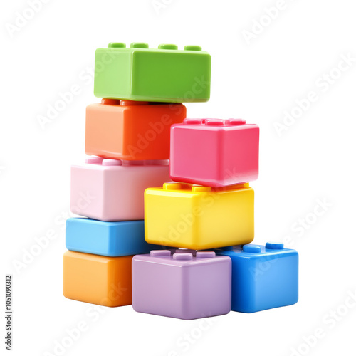 Colorful Plastic Building Blocks.