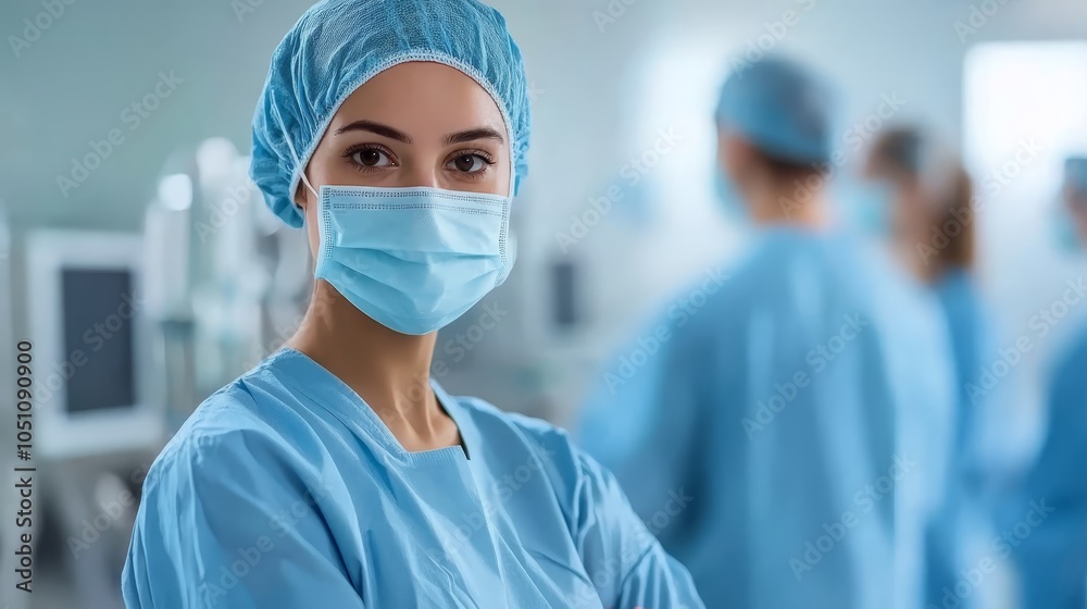 Stylish and functional, woman in purple scrubs epitomizes modern healthcare attire Stylish and functional, woman in purple scrubs epitomizes modern healthcare attire