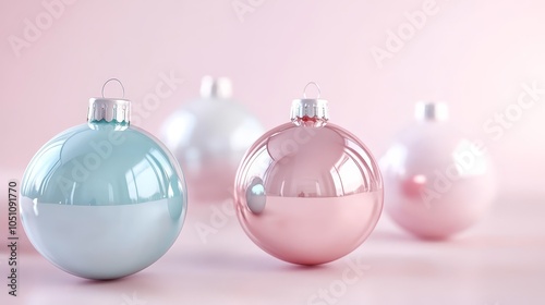 Elegant christmas ornaments on pink, a festive holiday decoration for stylish celebration