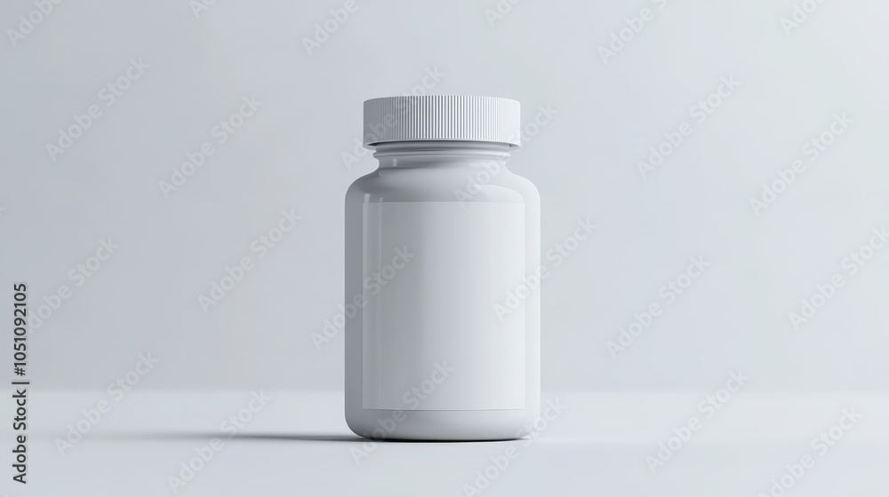 Sleek white bottle on a pristine background, minimalist design essential for modern branding Sleek white bottle on a pristine background, minimalist design essential for modern branding