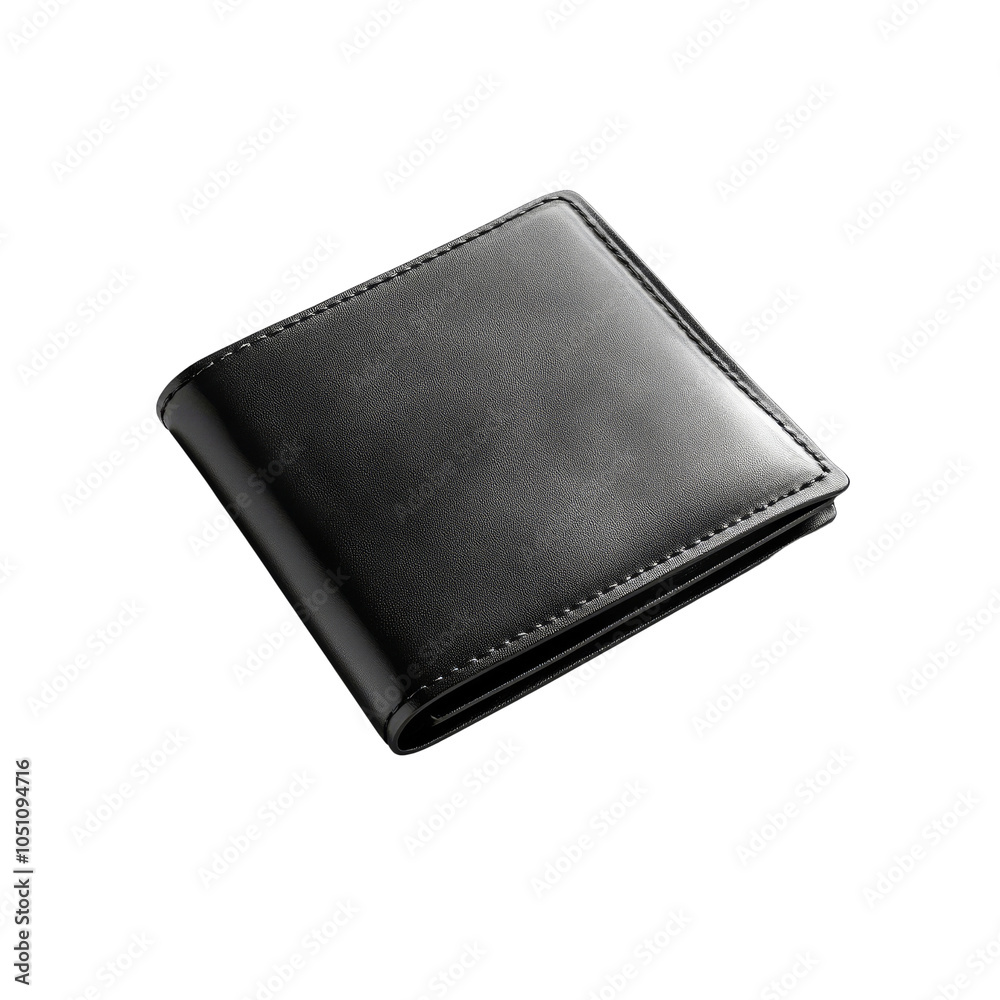 Elegant Black Leather Wallet: a sophisticated close-up of a classic black leather wallet, showcasing its sleek design and texture. Elegant Black Leather Wallet: a sophisticated close-up of a classic black leather wallet, showcasing its sleek design and texture.