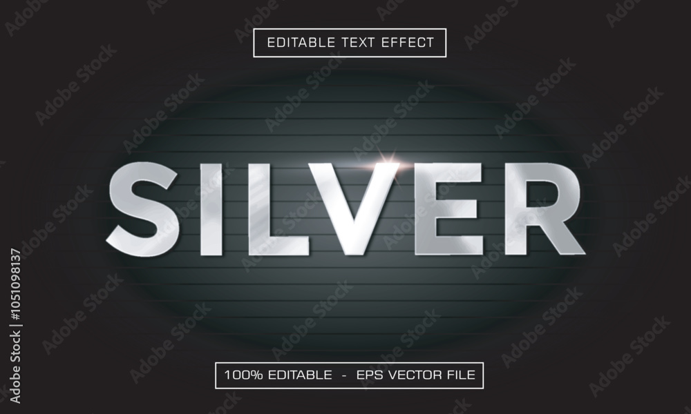 Silver Text Effect Editable