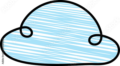 Hand-drawn cloud doodle childish style illustration
