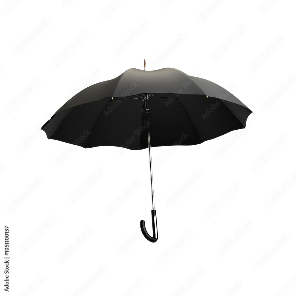 Black Umbrella Isolated on Green Background. Black Umbrella Isolated on Green Background.