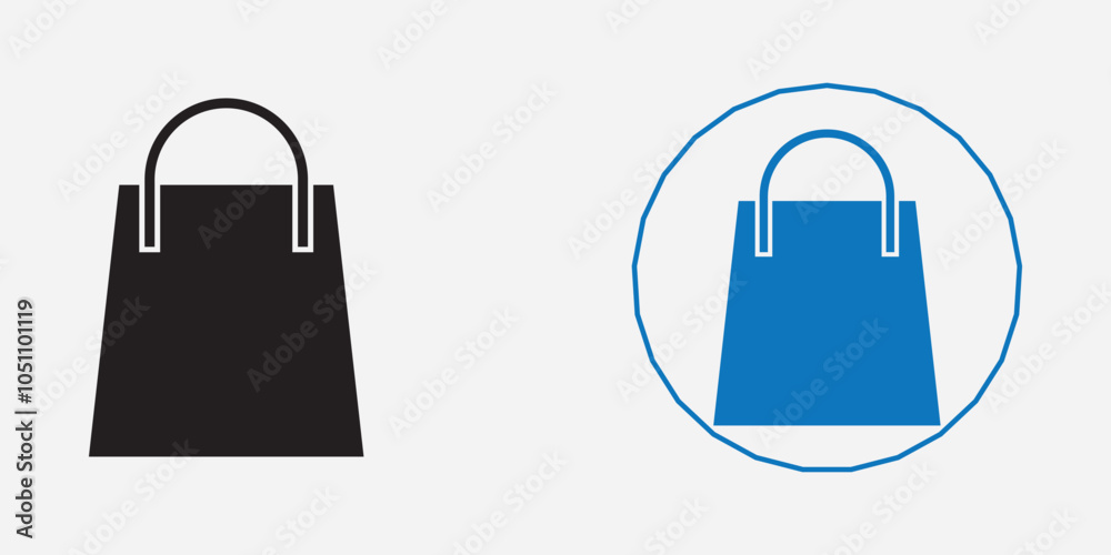 Shopping bag icon vector, Shopping bag icon on a black and blue color. vector illustration. Shopping bag icon vector, Shopping bag icon on a black and blue color. vector illustration.