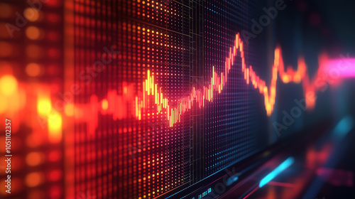 Inflation rate graph displayed digitally with vivid clarity highlighting critical economic concerns