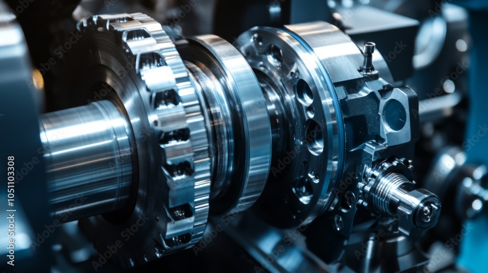 Fototapeta premium Precision Engineering of Mechanical Components in Industry