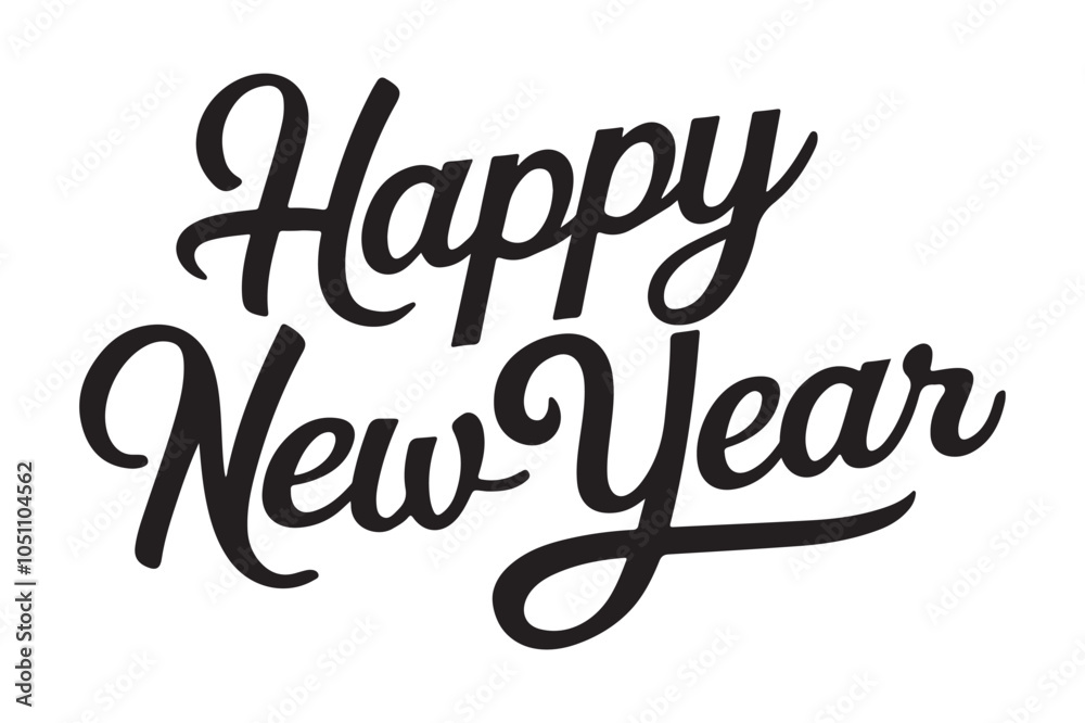 Happy New Year lettering silhouette Vector Illustration. Design template Celebration typography poster, banner or greeting card for happy new year. Happy New Year lettering silhouette Vector Illustration. Design template Celebration typography poster, banner or greeting card for happy new year.