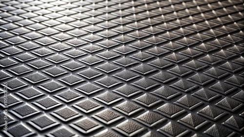 A textured black surface with a repeating pattern of raised square pyramids creating a subtle optical illusion of depth and perspective.