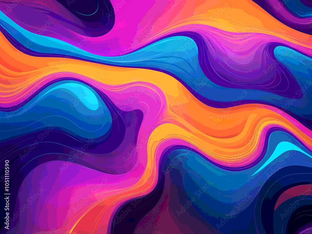 Obraz premium abstract Fluid bright colors mixing glowing neon wave background, holographic texture illustration
