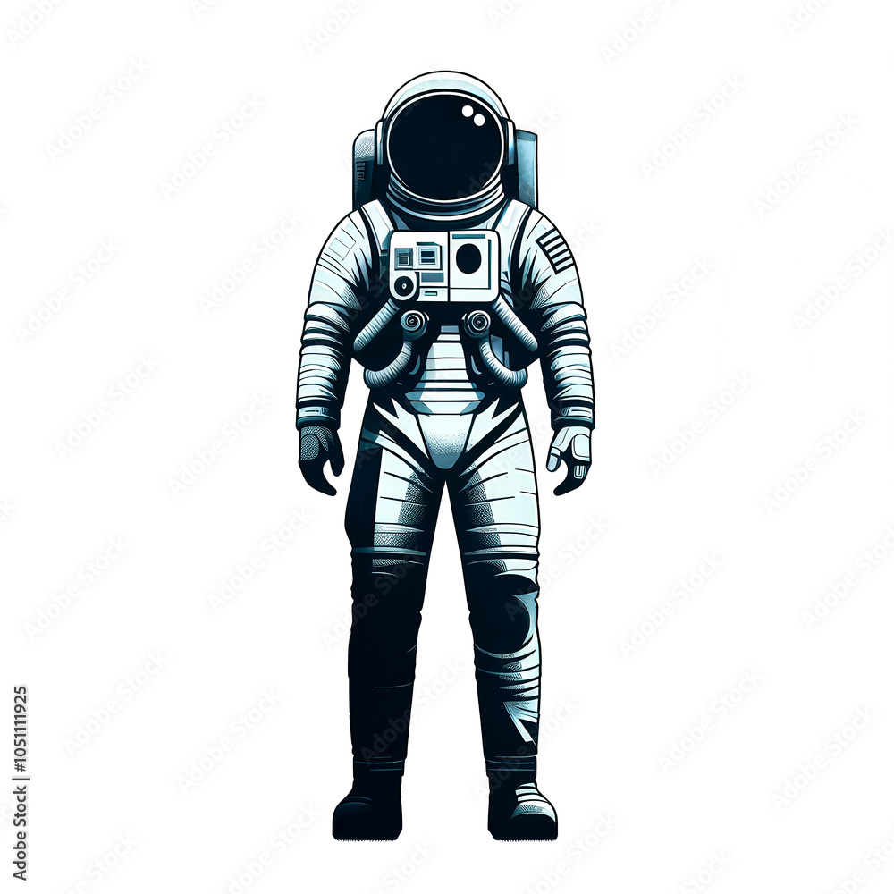 Isolated vector illustration of astronaut on white background. Isolated vector illustration of astronaut on white background.