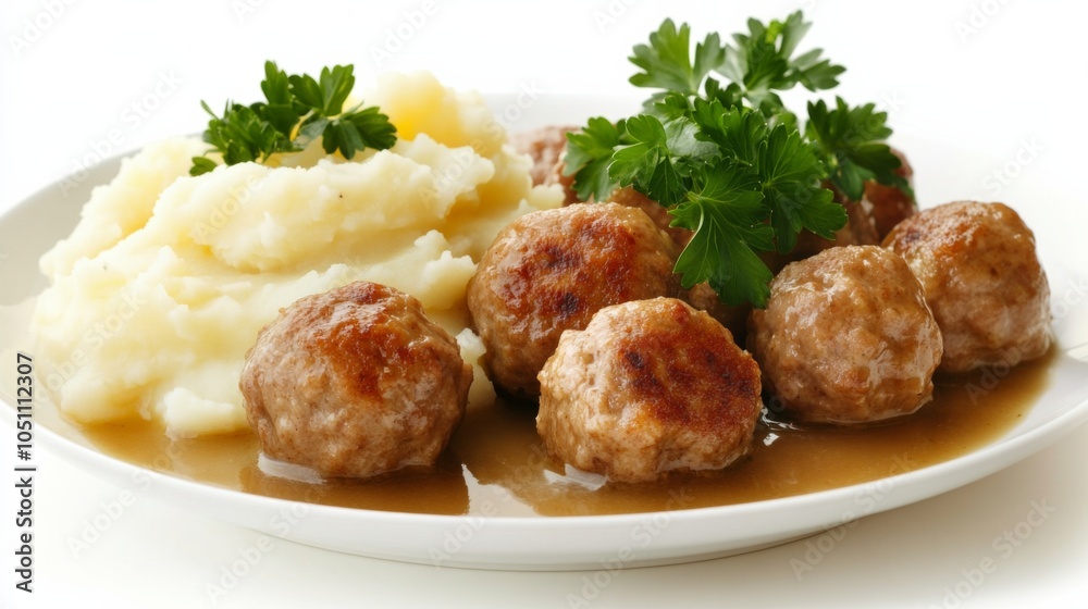 Artistic Meatballs with Mashed Potatoes and Gravy Artistic Meatballs with Mashed Potatoes and Gravy