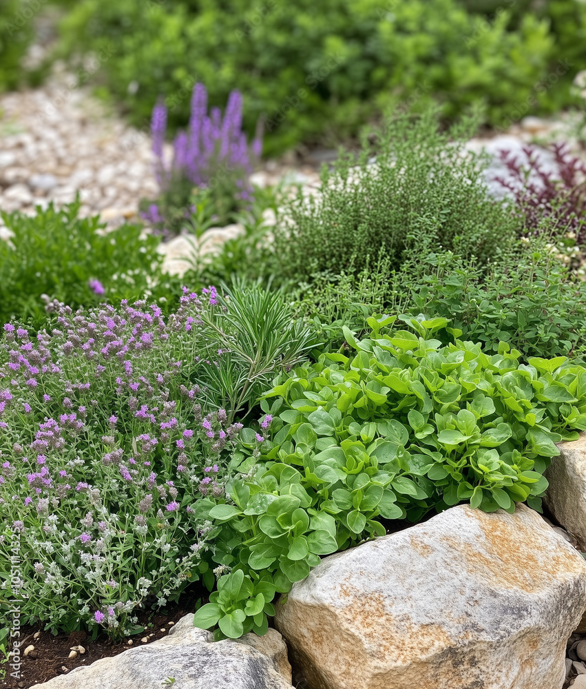 Obraz premium Fragrant Herb Garden Symbolizing Culinary Passion and Fresh Ingredients for Delightful Dishes