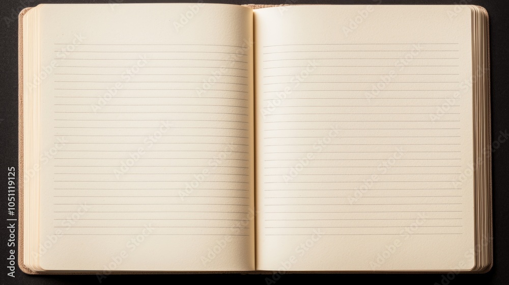 An open book with faint lines, suggesting it contains writing or notes, resting on a dark surface. An open book with faint lines, suggesting it contains writing or notes, resting on a dark surface.