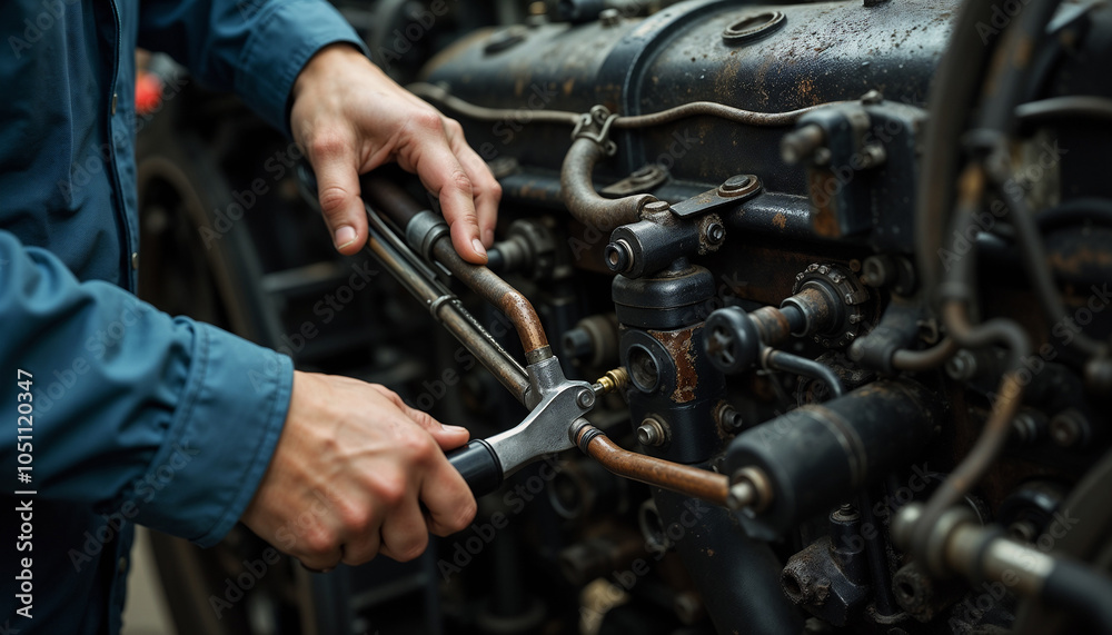 Professional Auto Mechanic Working on Car Engine in Modern Repair Service Workshop Professional Auto Mechanic Working on Car Engine in Modern Repair Service Workshop