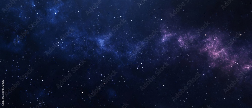 Fototapeta premium A Starry Night Sky with a Band of Purple Nebula