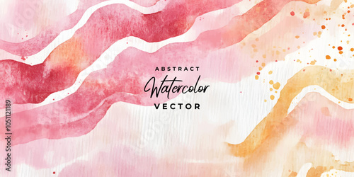 Abstract Watercolor Background with Pink, Orange, and White Hues