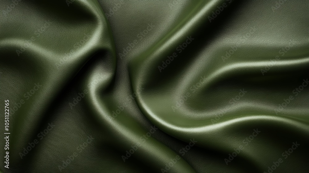 Obraz premium Exquisite green silk fabric, smooth, luxurious, and perfect for fashion, decor, more