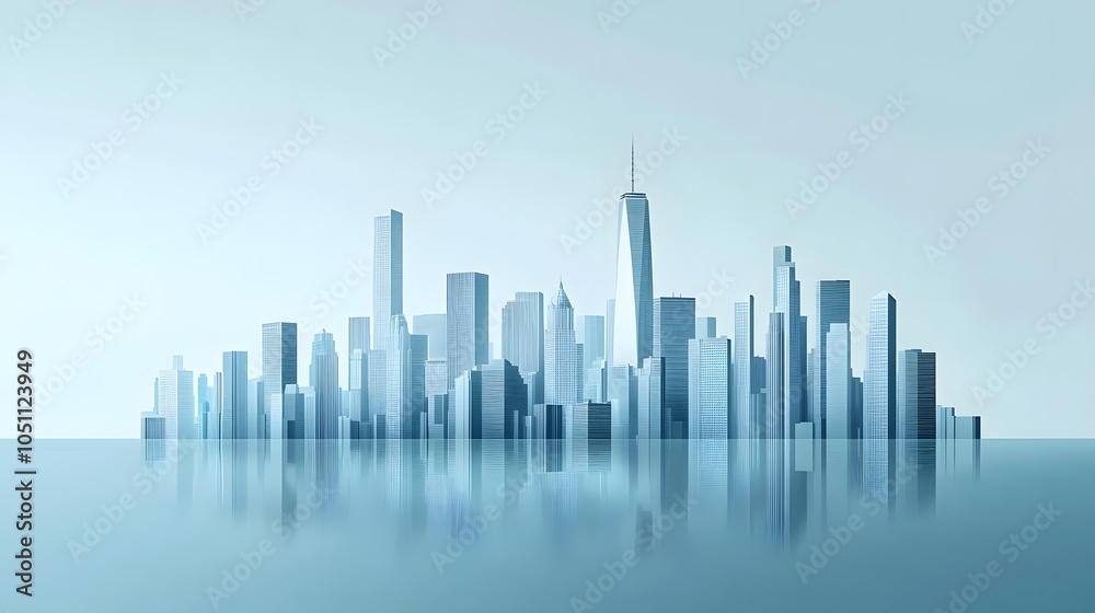 Skyline of a modern city urban landscape Skyline of a modern city urban landscape