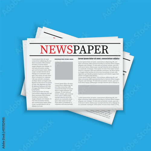 Newspaper layout. Press publication vector. Headline title design. Printed media concept.