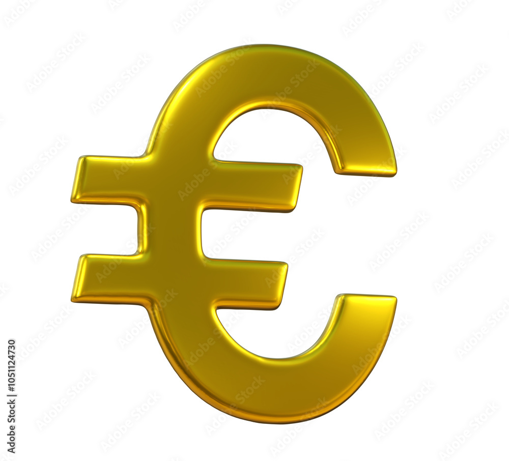 3d gold euro symbol on png transparent background. 3d gold euro symbol on png transparent background.