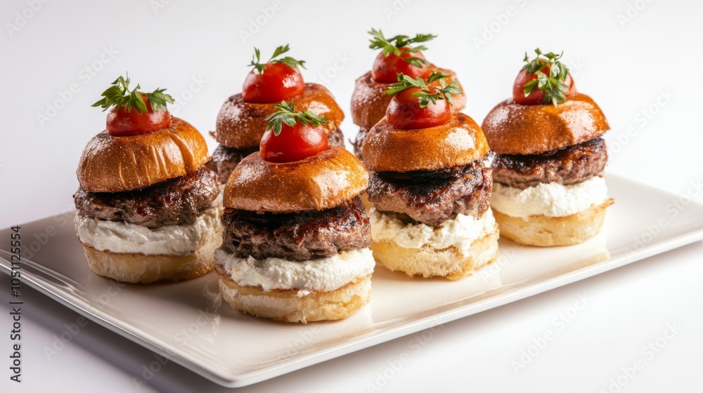 Elegant Food Sliders on White Background Elegant Food Sliders on White Background