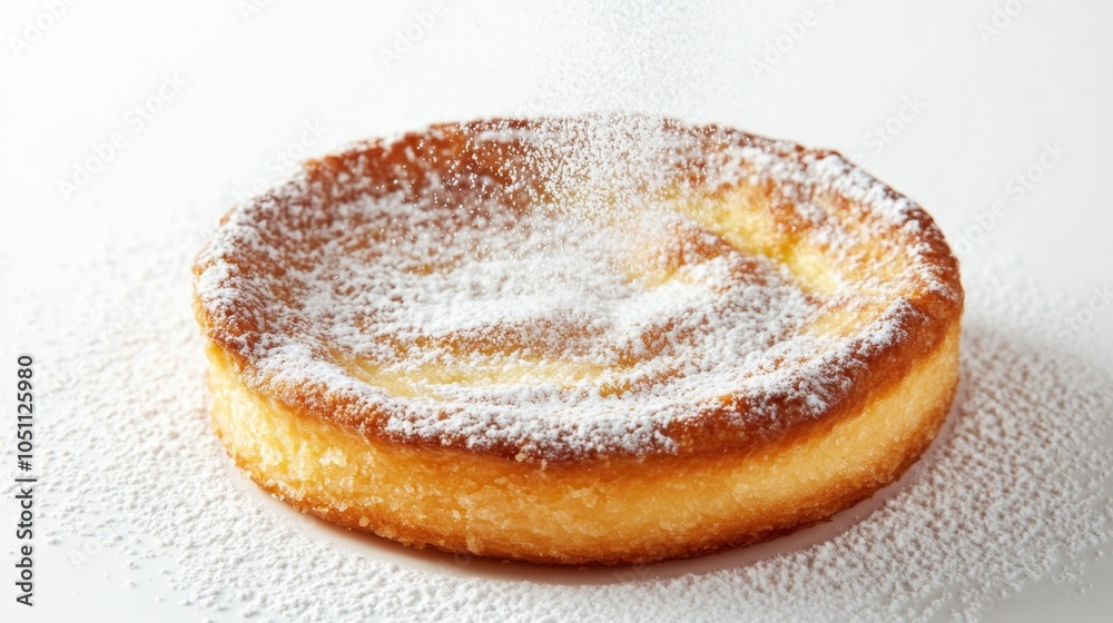 Delicate Pastel de Nata with Powdered Sugar Dusting