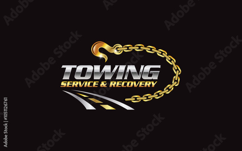 Illustration vector graphic of towing truck service logo design suitable for the automotive company