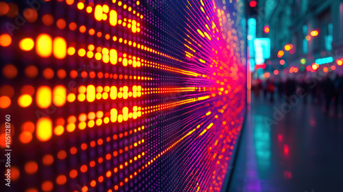 Comprehensive digital showcase of stock market fluctuations and trading quotations on LED display