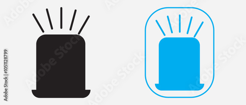 Siren icon. flat style siren alarm on white background. vector illustration.