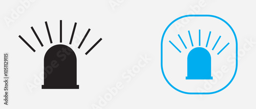Siren icon. flat style siren alarm on white background. vector illustration.