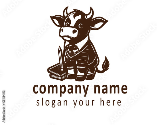 The stylish cow logo with sunglasses exudes confidence and modernity in farming.