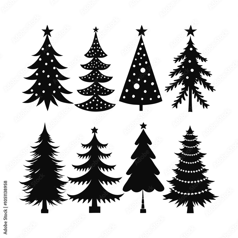 Obraz premium set of christmas trees