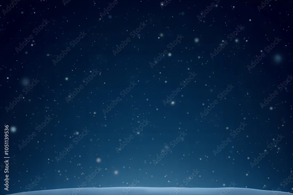 Obraz premium Starry Winter Night Sky with Falling Snowflakes