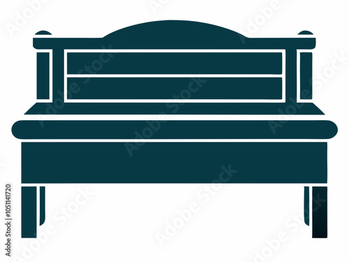 Storage Bench silhouette vector on white background