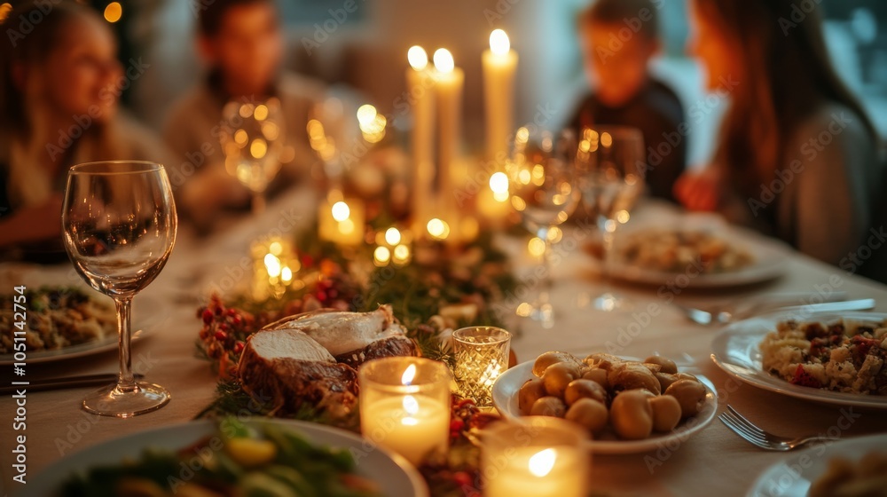 Festive New Year Eve Dinner with Cozy Lighting